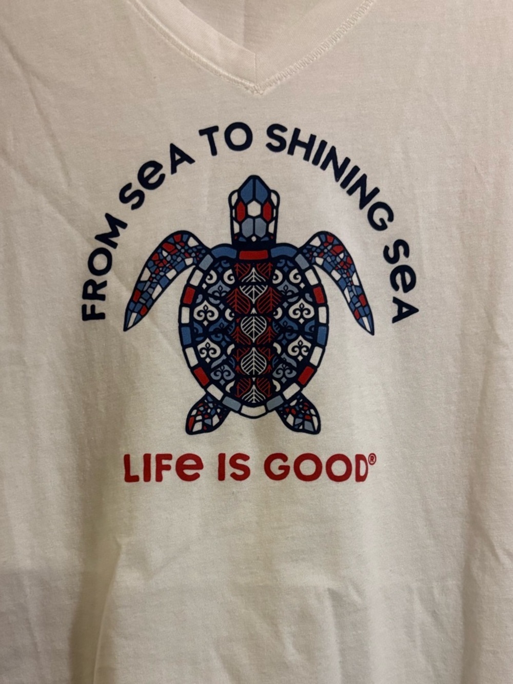 NWT Life Is Good womens Mandala Turtle Short Sleeve V-neck tee sz M - Picture 5 of 7